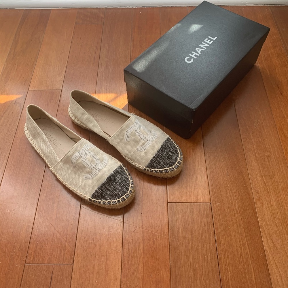 Espadrilles tan and blue